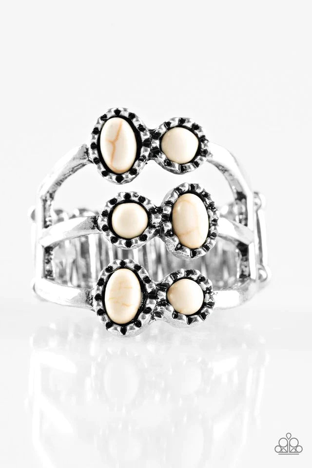 Paparazzi Ring ~ Sticks and STONEHENGE - White