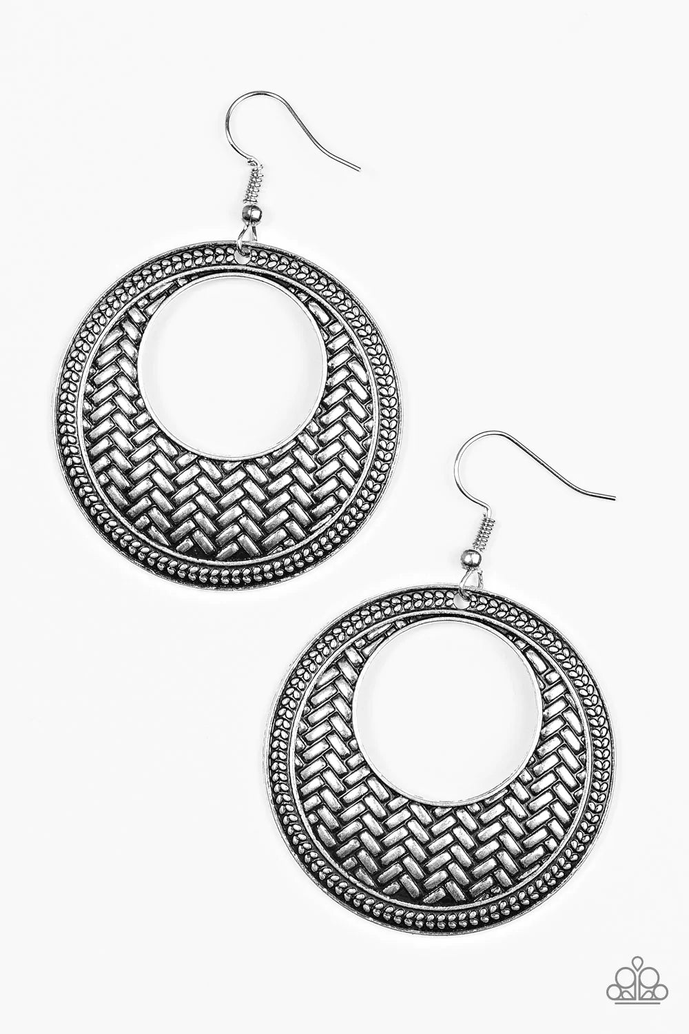 Paparazzi Earring ~ Tahiti Traveler - Silver