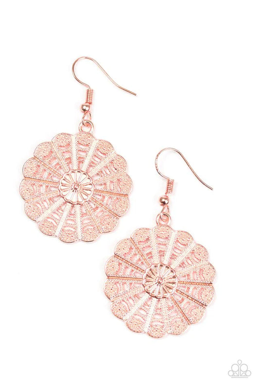 Paparazzi Earring ~ Wildflower Wonder - Copper