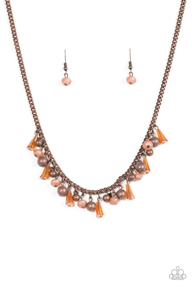 Paparazzi Necklace ~ Twinkling Treasure Trove - Copper