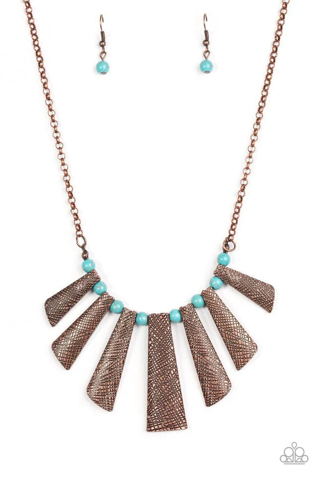 Paparazzi Necklace ~ Sassy Stonehenge - Copper