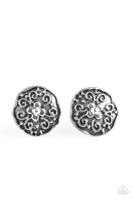 Paparazzi Earring ~ Garden Glee - Silver