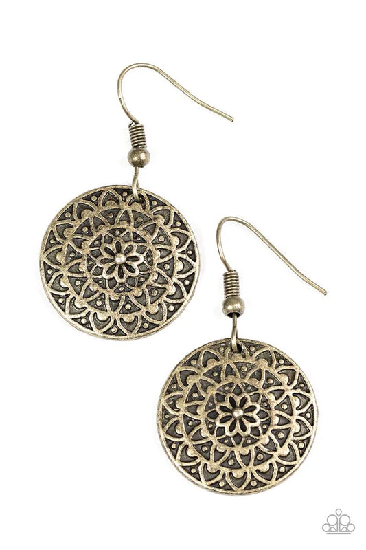 Paparazzi Earring ~ Sunflower Shimmer - Brass