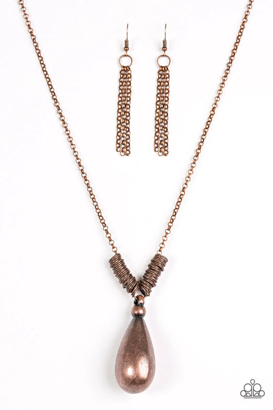 Paparazzi Necklace ~ Just A Drop - Copper