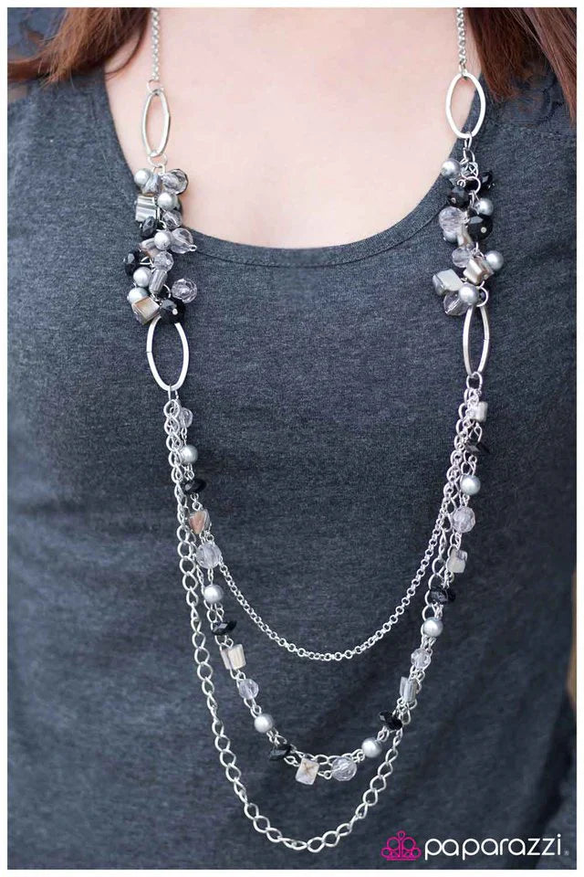 Paparazzi Necklace ~ Gray Area - Silver