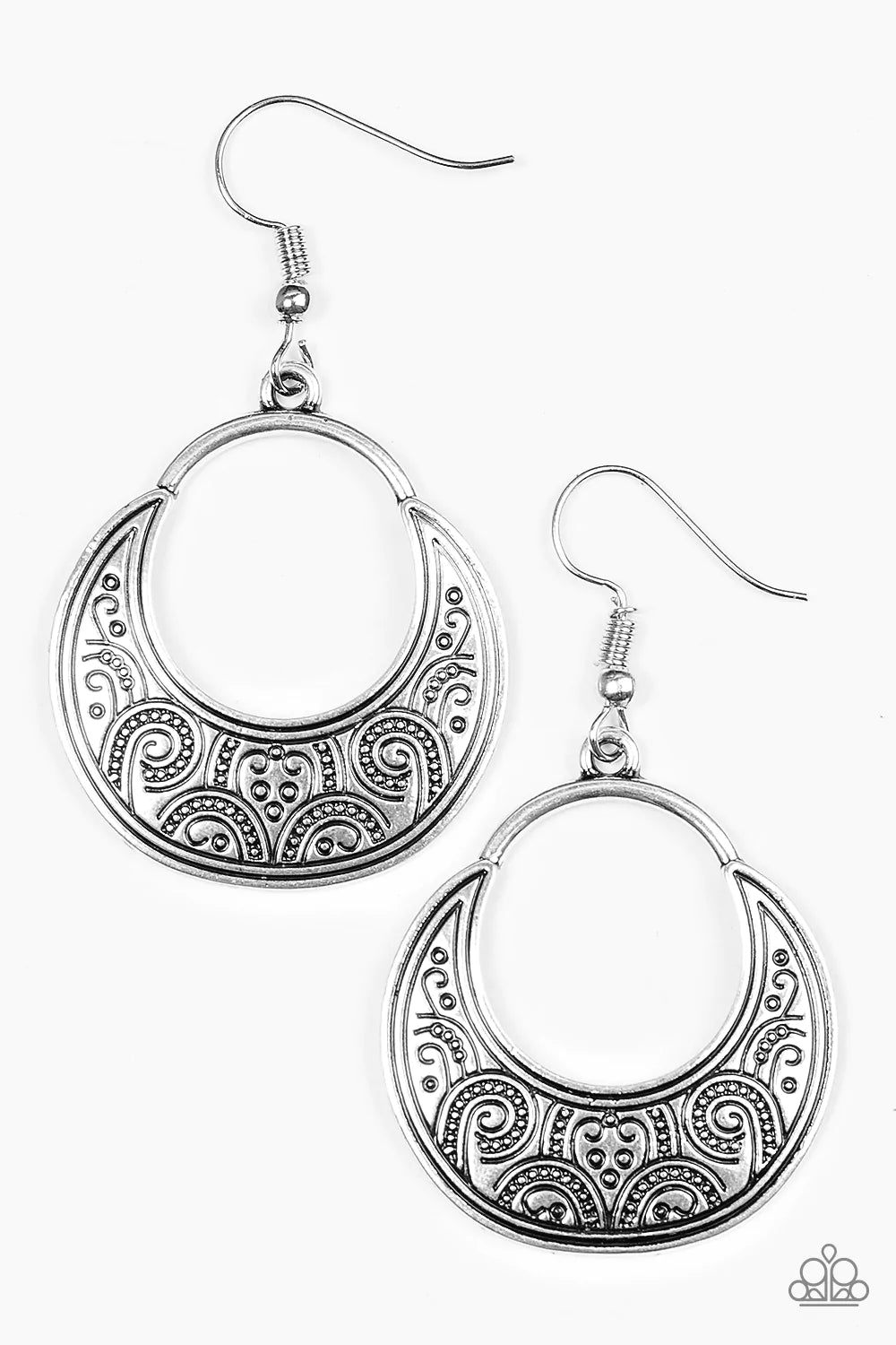 Paparazzi Earring ~ Noble Native - Silver