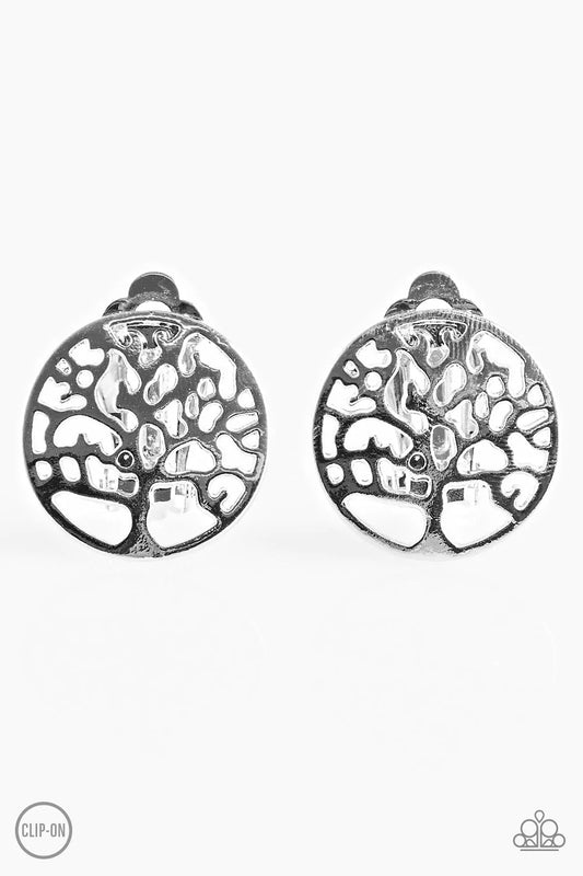 Paparazzi Earring ~ Royal TREE-tment - Silver