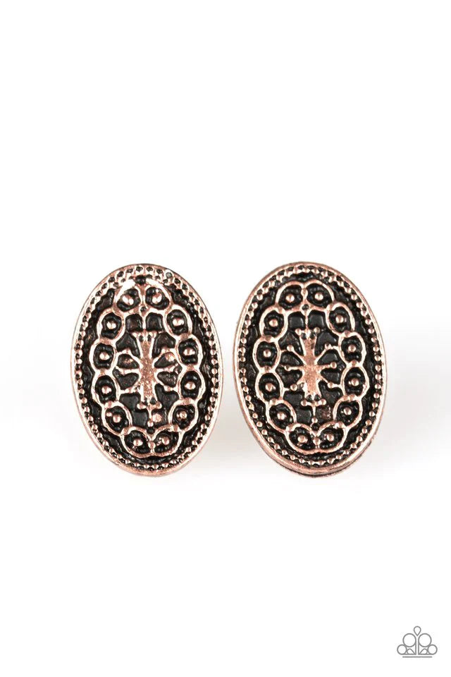 Paparazzi Earring ~ Just A Flicker - Copper