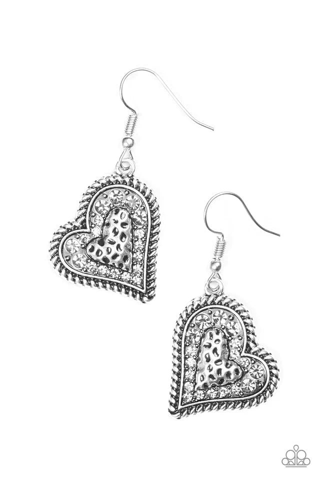 Paparazzi Earring ~ True Love - Silver