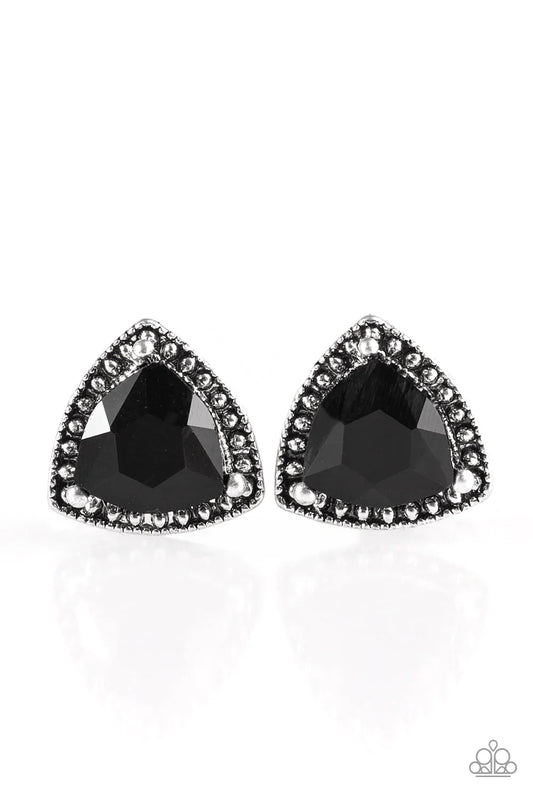 Paparazzi Earring ~ Daringly Duchess - Black