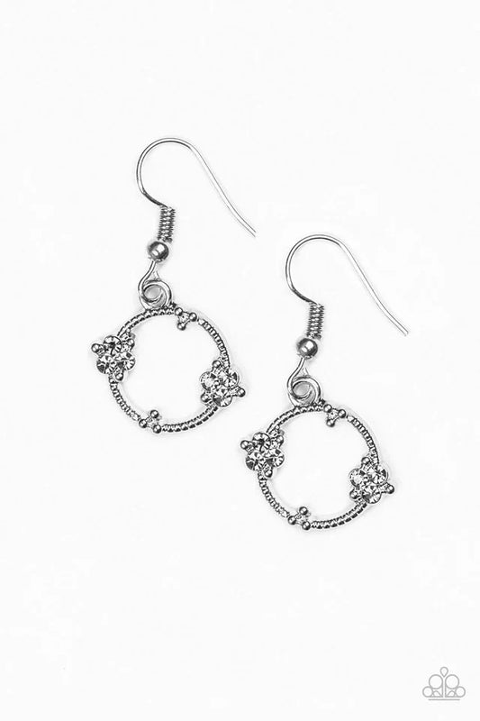 Paparazzi Earring ~ Double The Bubble - Silver