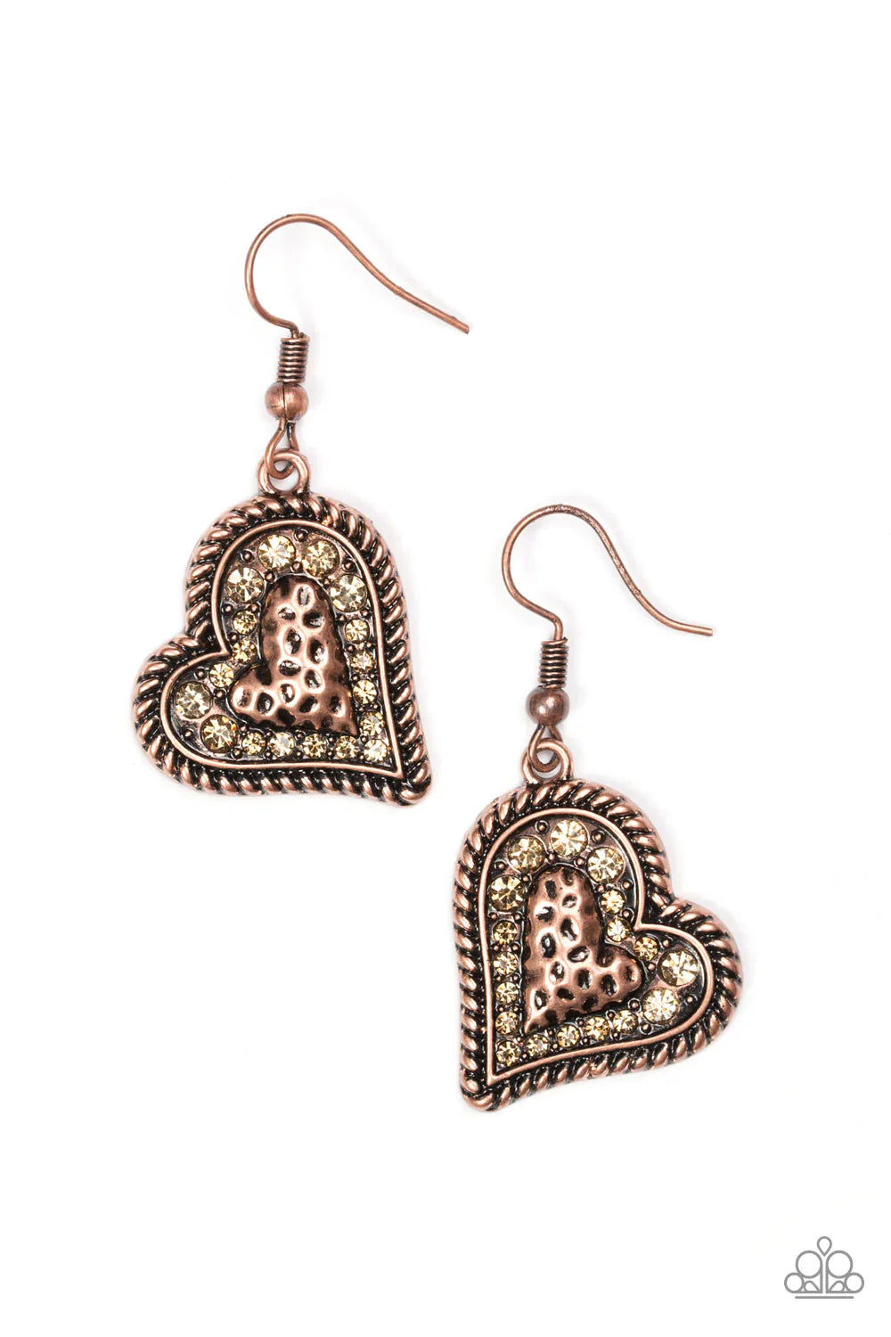 Paparazzi Earring ~ True Love - Copper