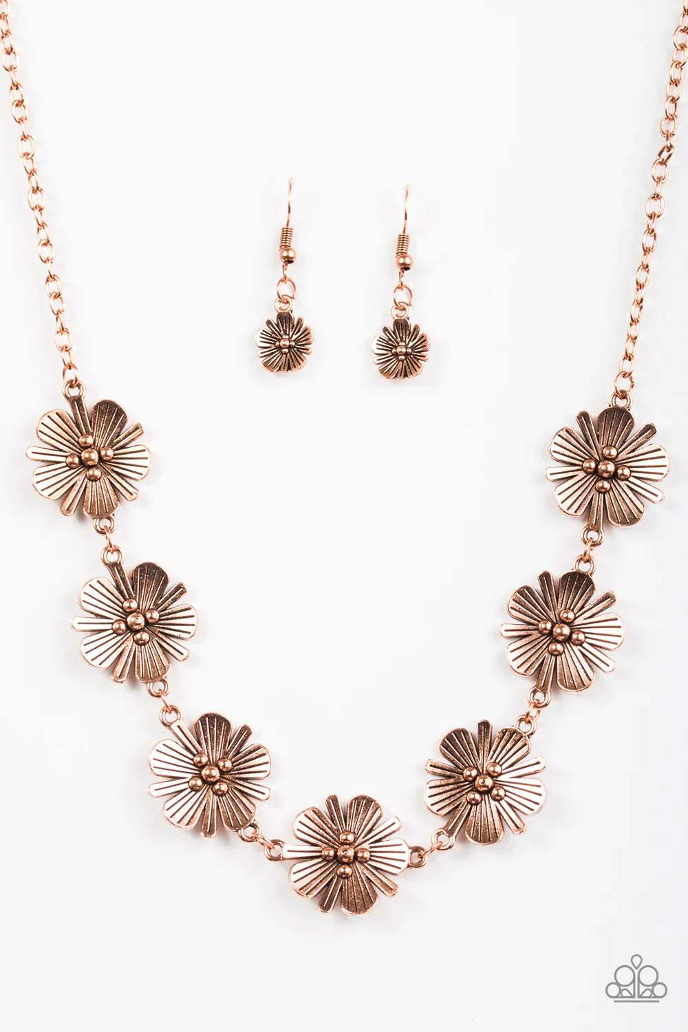 Paparazzi Necklace ~ Poppin Poppies - Copper