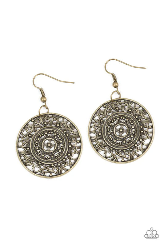 Paparazzi Earring ~ Say You WHEEL - Brass