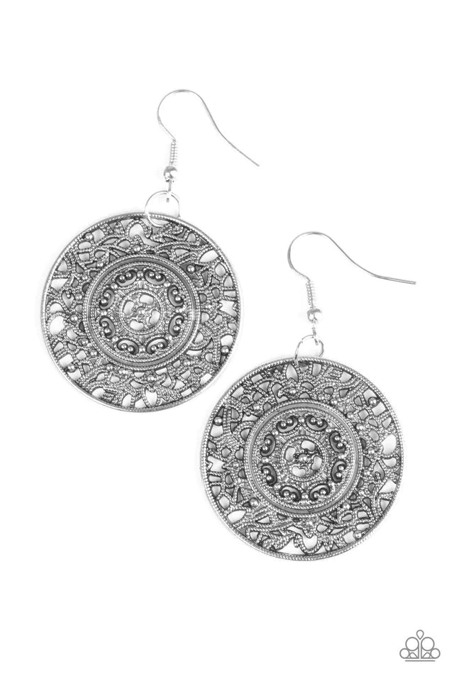 Paparazzi Earring ~ Say You WHEEL - Silver