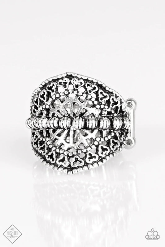 Paparazzi Ring ~ Travel Treasure  - Silver