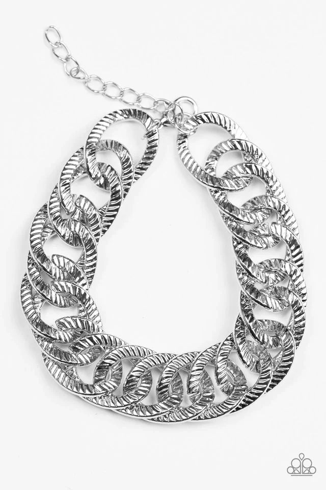 Paparazzi Bracelet ~ Bronx Bravado - Silver