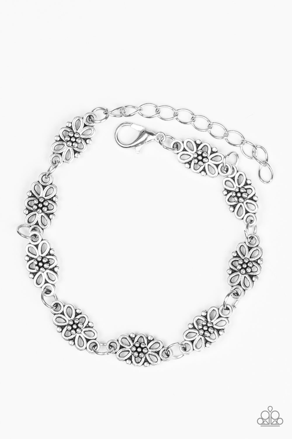 Paparazzi Bracelet ~ Easy Daisy - Silver