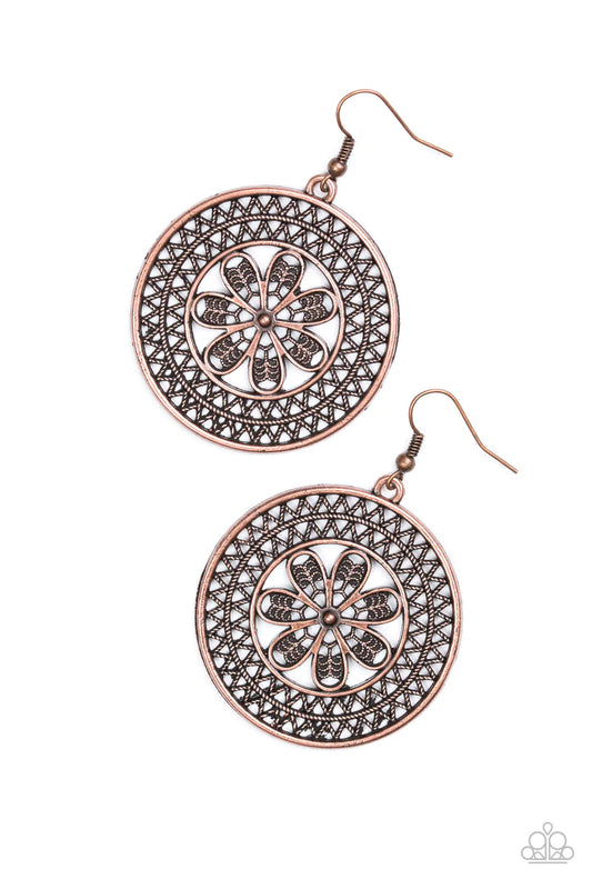 Paparazzi Earring ~ Dandelion Deserts - Copper