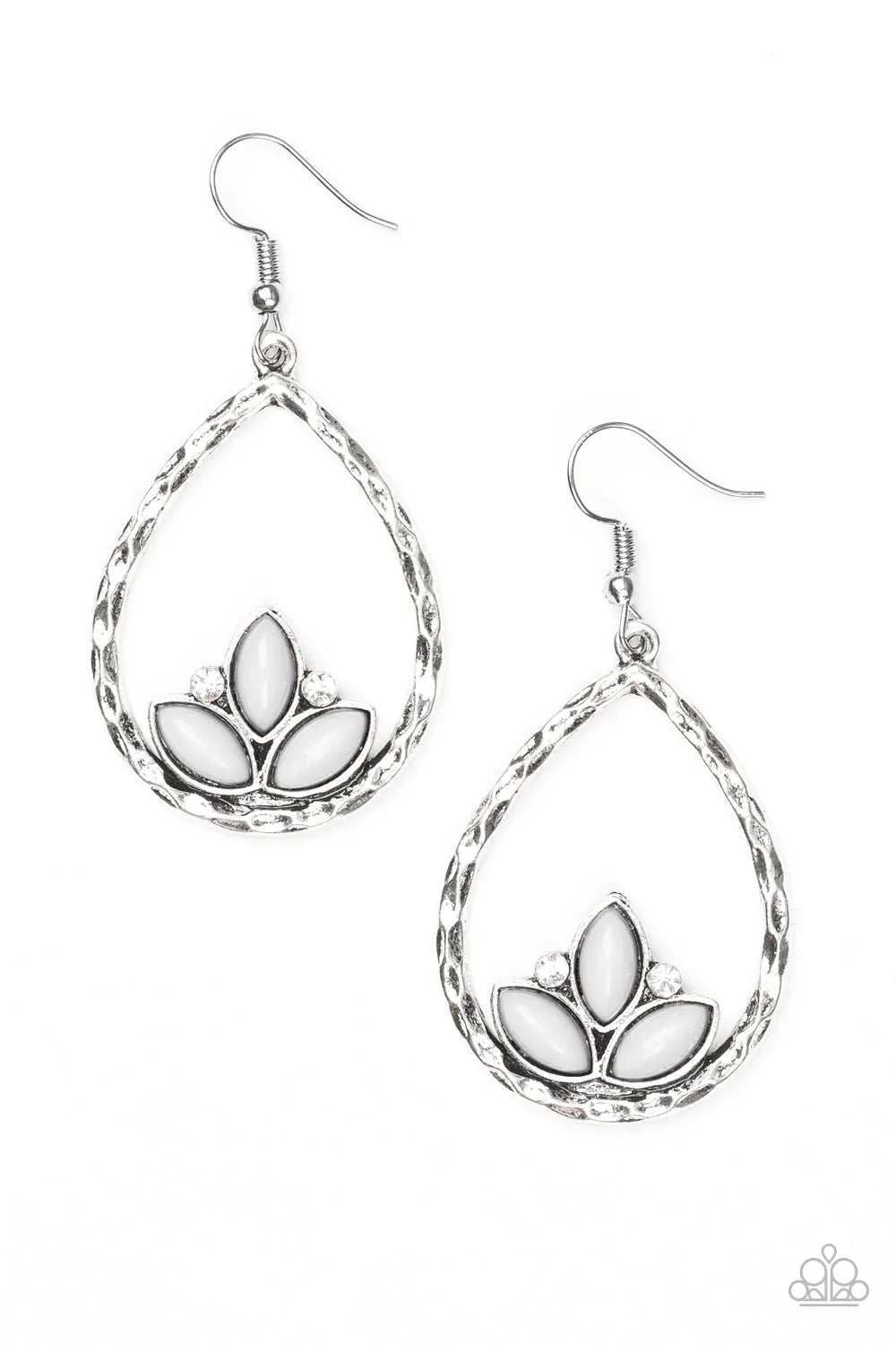 Paparazzi Earring ~ Lotus Laguna - Silver