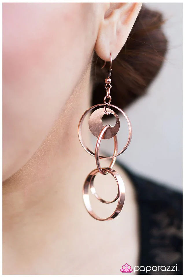 Paparazzi Earring ~ Change the Conversation - Copper