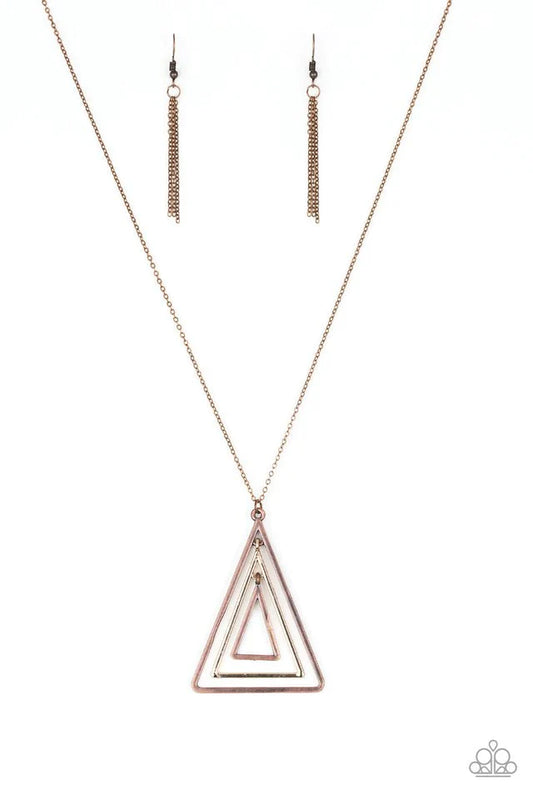 Paparazzi Necklace ~ TRI Harder - Copper