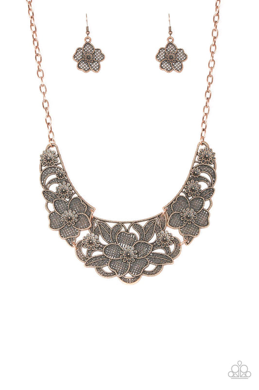 Paparazzi Necklace ~ Petunia Paradise - Copper