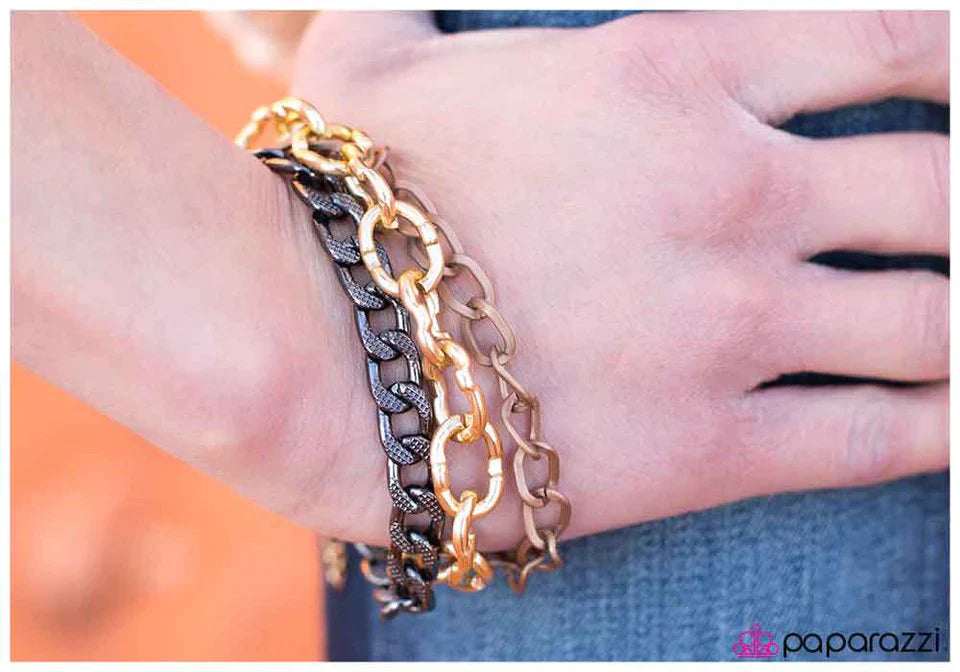 Paparazzi Bracelet ~ I Dare You! - Gold