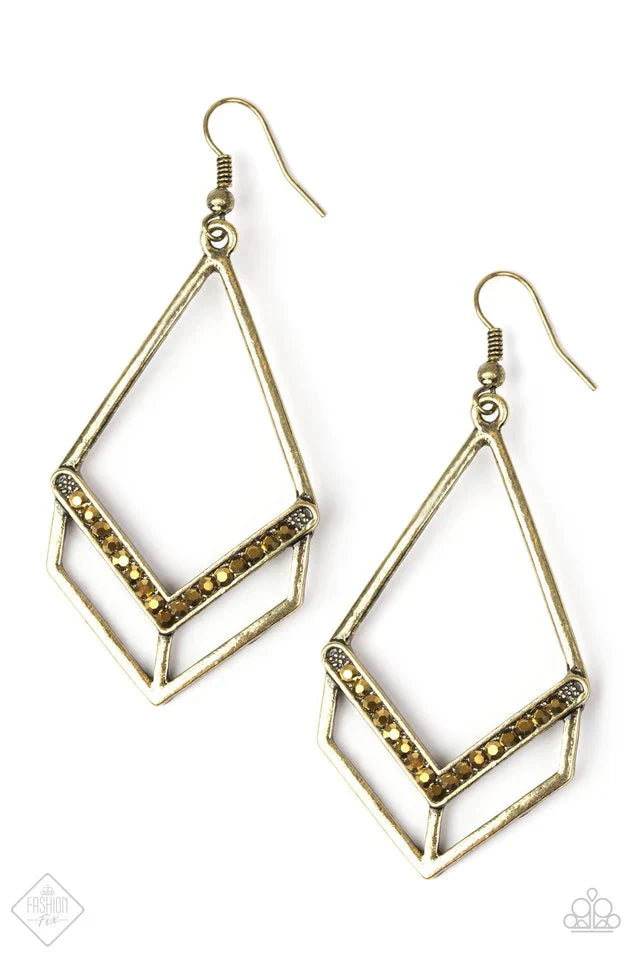 Paparazzi Earring ~ Absolute Alpha - Brass