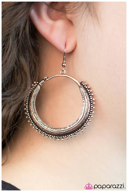 Paparazzi Earring ~ When In Rome - Copper