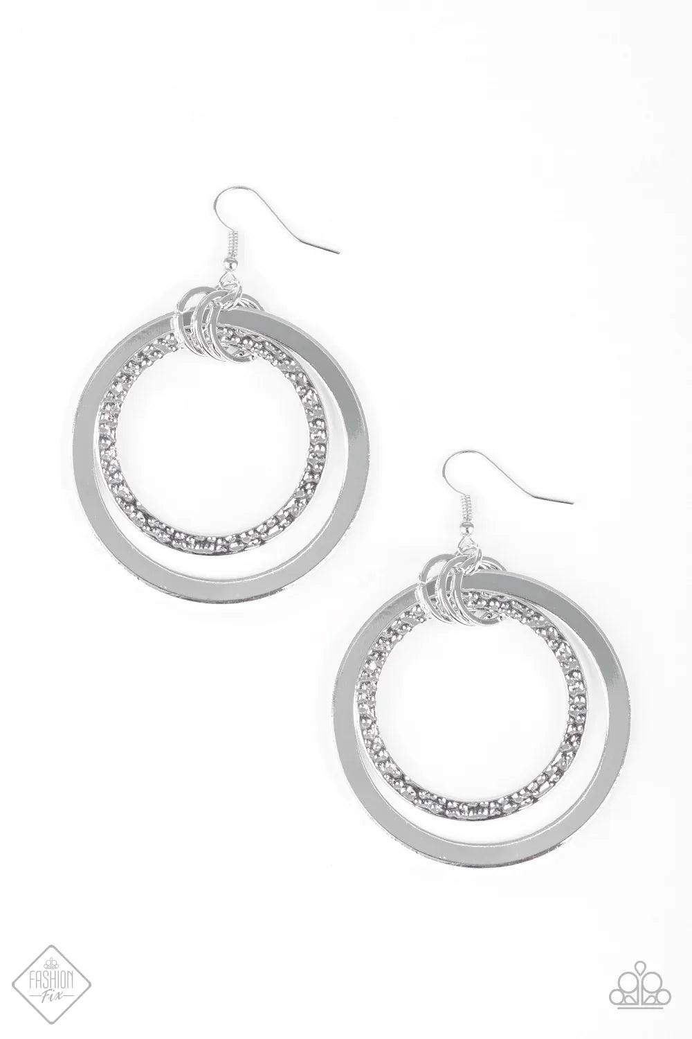 Paparazzi Earring ~ East End Edge  - Silver