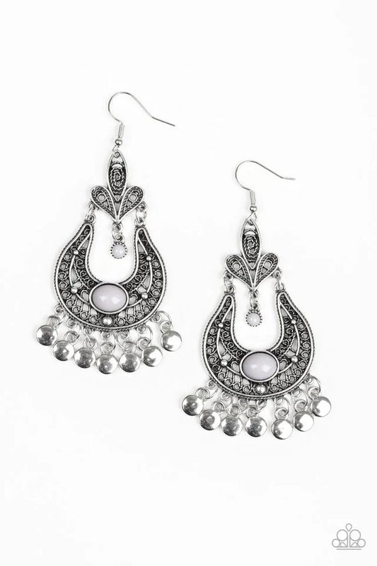 Paparazzi Earring ~ Fiesta Flair - Silver