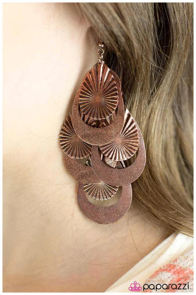 Paparazzi Earring ~ Glitterazzi - Copper