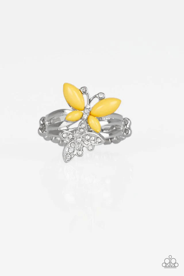 Paparazzi Ring ~ Flutter Flirt - Yellow