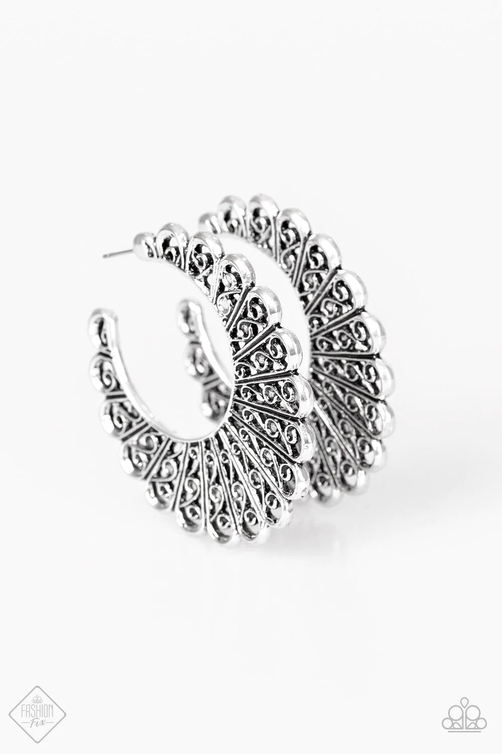 Paparazzi Earring ~ Funky Flirt  - Silver