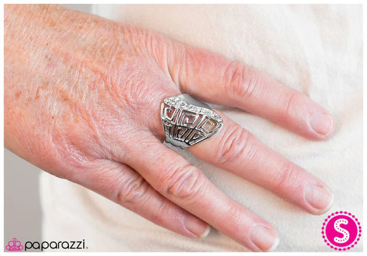 Paparazzi Ring ~ A Stream Of Sparkle - White