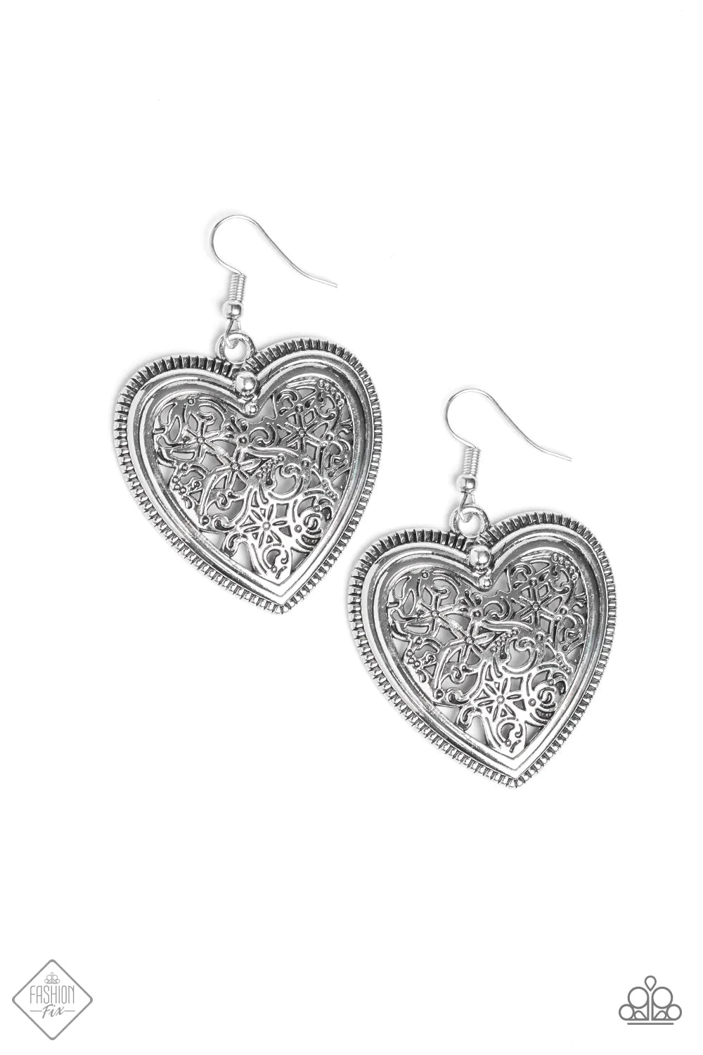 Paparazzi Earring ~ Victorian Devotion  - Silver