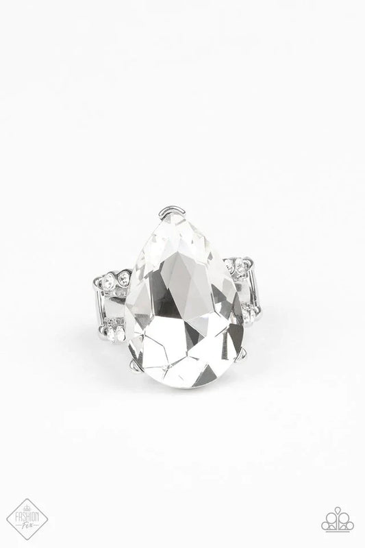 Paparazzi Ring ~ Dining On Dazzle - White