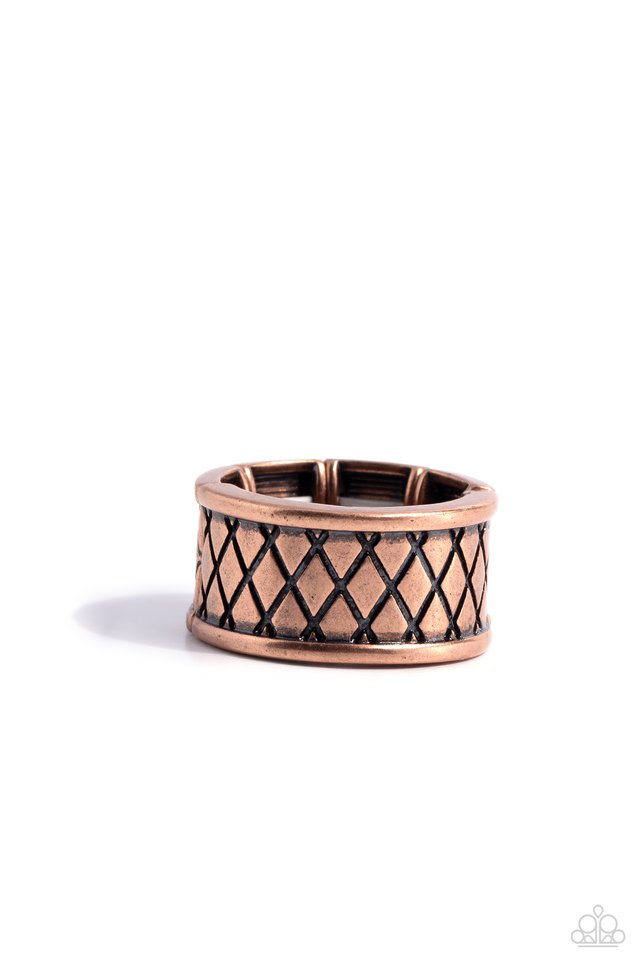 Triple Crossed - Copper - Paparazzi Ring Image