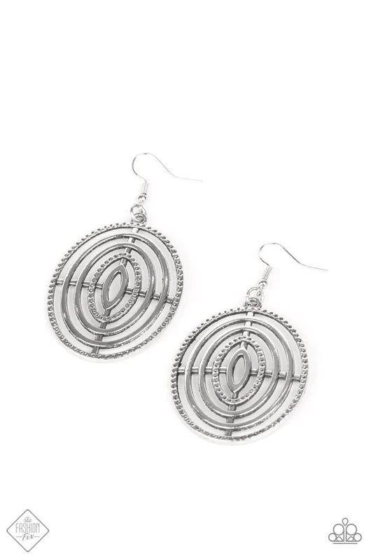 Paparazzi Earring ~ Totally On Target - Silver