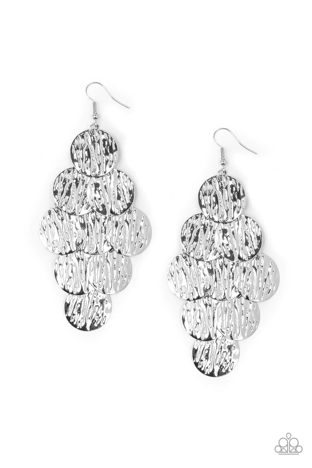 Paparazzi Earring ~ Uptown Edge - Silver