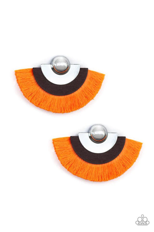 Paparazzi Earring ~ Fan The FLAMBOYANCE - Orange