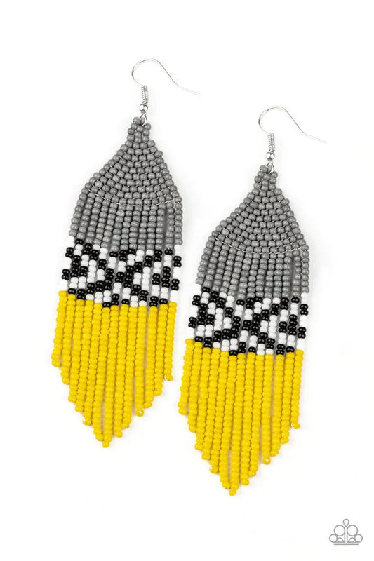 Paparazzi Earring ~ Beautifully BEADazzling - Silver