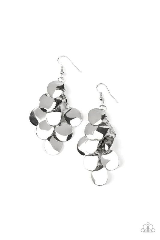 Paparazzi Earring ~ Resplendent Reflection - Silver