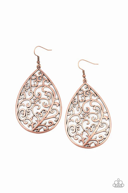 Paparazzi Earring ~ Grapevine Grandeur - Copper