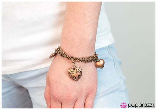 Paparazzi Bracelet ~ Where The Heart Is - Copper