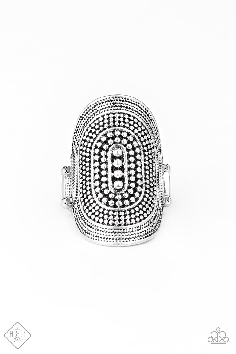 Paparazzi Ring ~ Dotted Decor - Silver - Fashion Fix Sept 2020