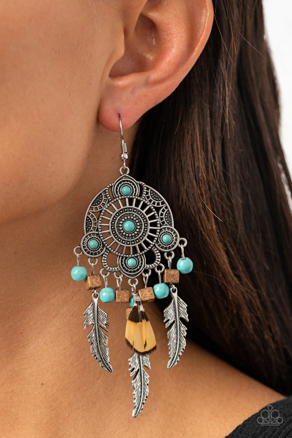 Paparazzi Earrings Oct LOP ~ Desert Plains - Blue