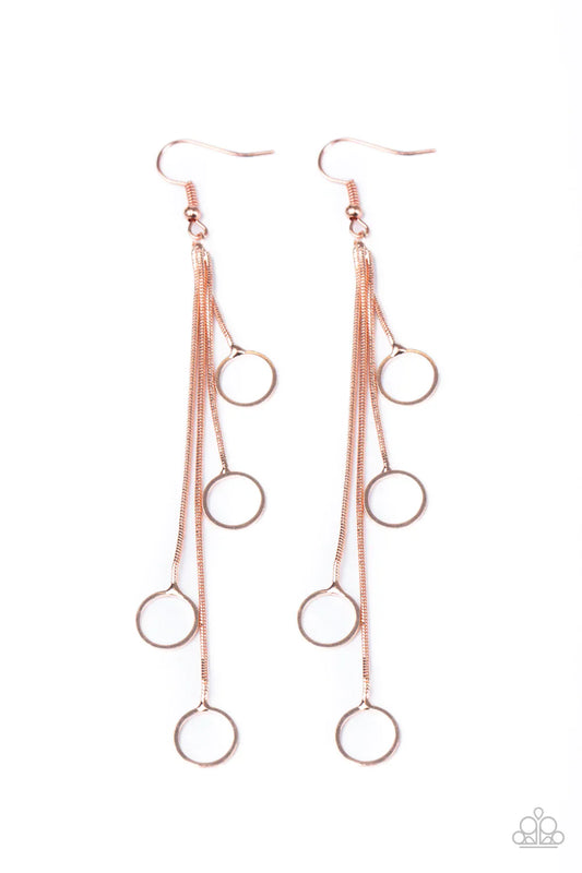 Paparazzi Earring ~ Full Swing Shimmer - Copper