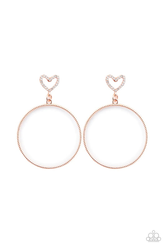 Paparazzi Earring ~ Love Your Curves - Copper